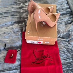 Christian Louboutin Pigalle Follies 100 Patent nude ♥️👠🔥 size 37